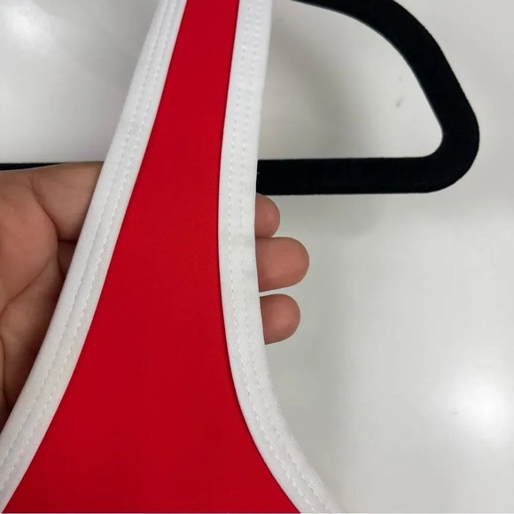 Hoaka Swimwear Waikiki Red Neoprene Bikini Top Women's Size Large - Picture 6 of 9